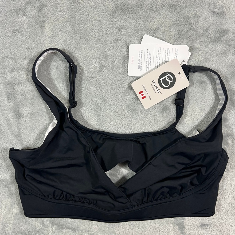 Bravado Designs Ballet Nursing Bra Women Small Black 1260VBA Wire-Free Crossover